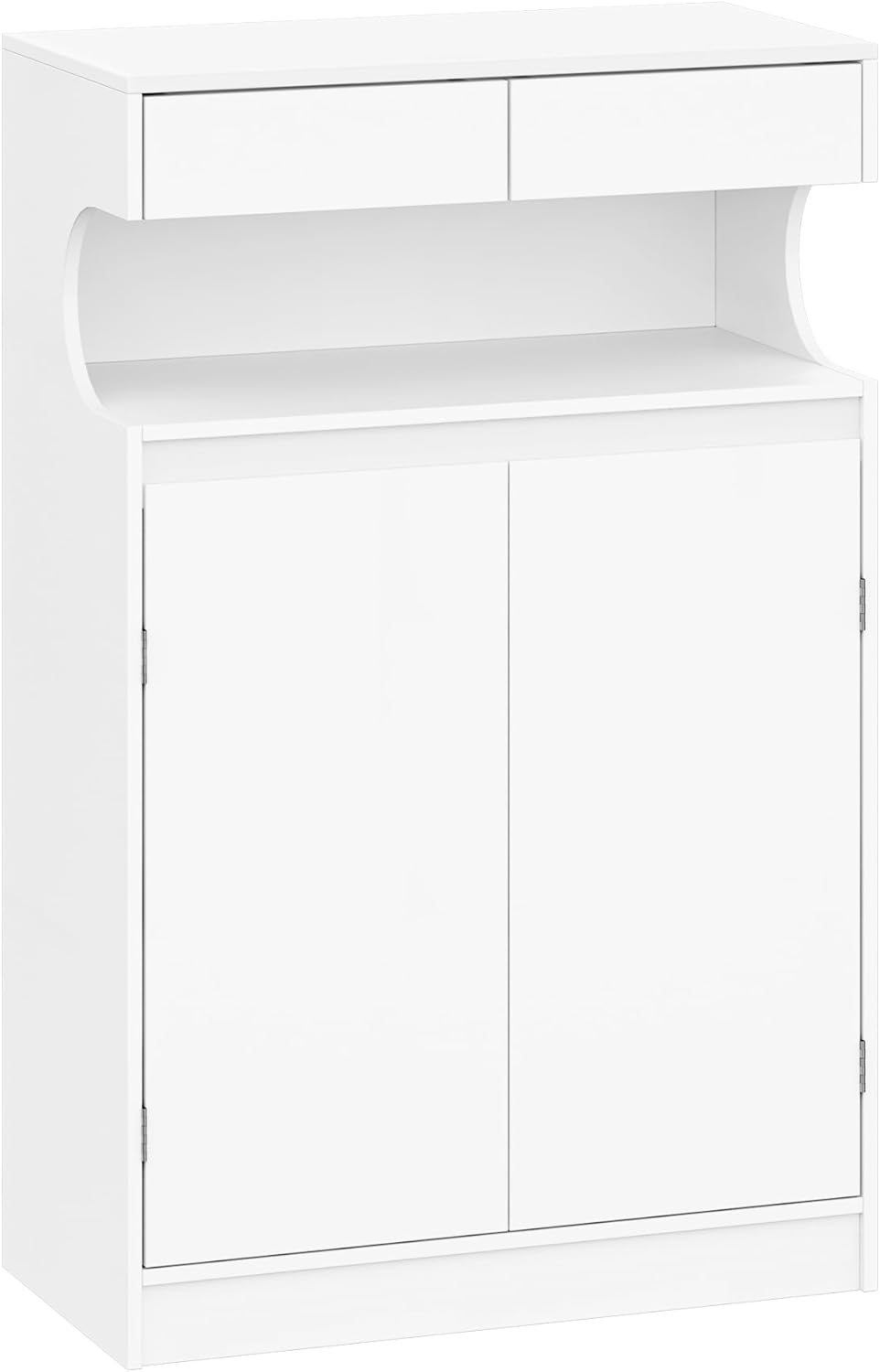 Hzuaneri SC63903X Bathroom Cabinet Storage Cabinet with 2 Drawers and 2 Doors Kitchen Cabinet Chest of Drawers Adjustable Shelf for Bathroom Drawing Room 30 × 60 × 90 cm White