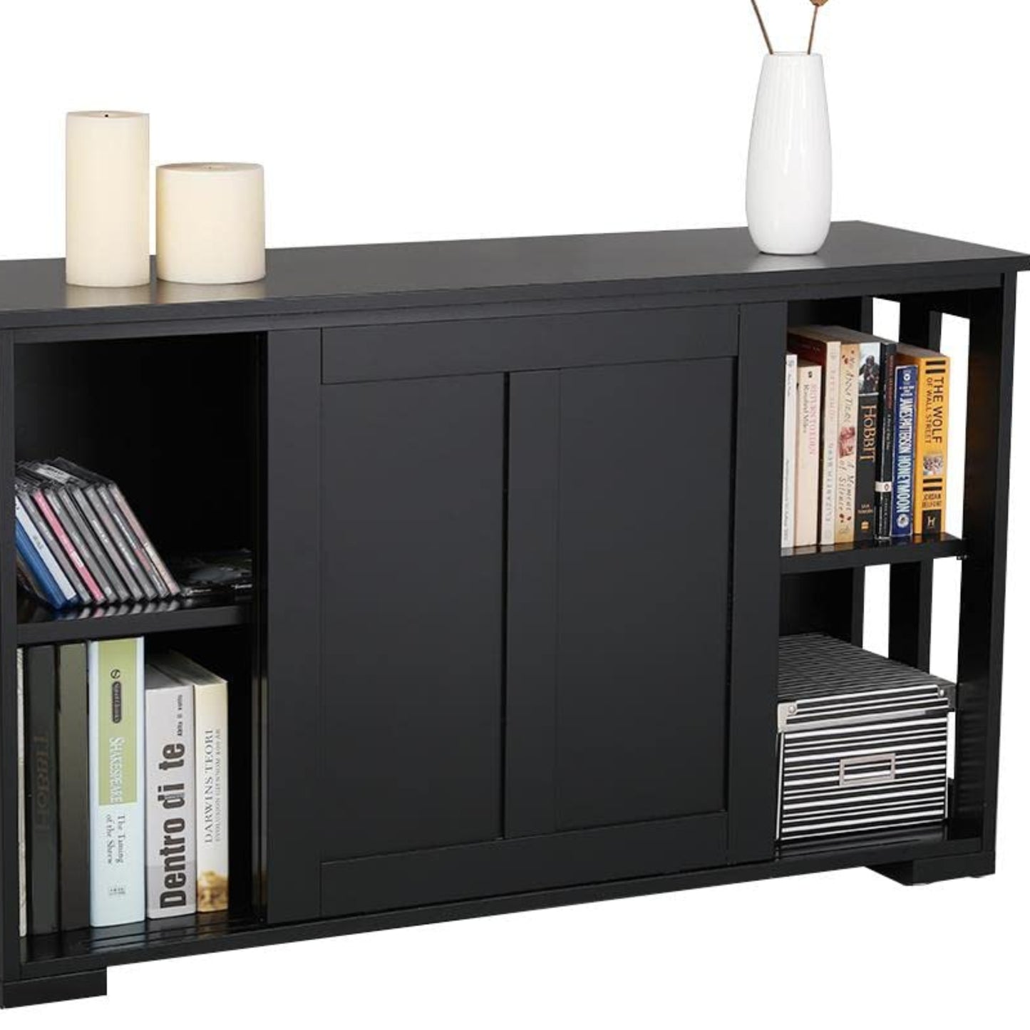 Yaheetech Kitchen Cabinet Storage Cabinet with Storage Space and Sliding Doors Console Table Sideboard Wooden Kitchen Chest of Drawers Freestanding Cabinet Buffet Cabinet Side Cabinet Kitchen