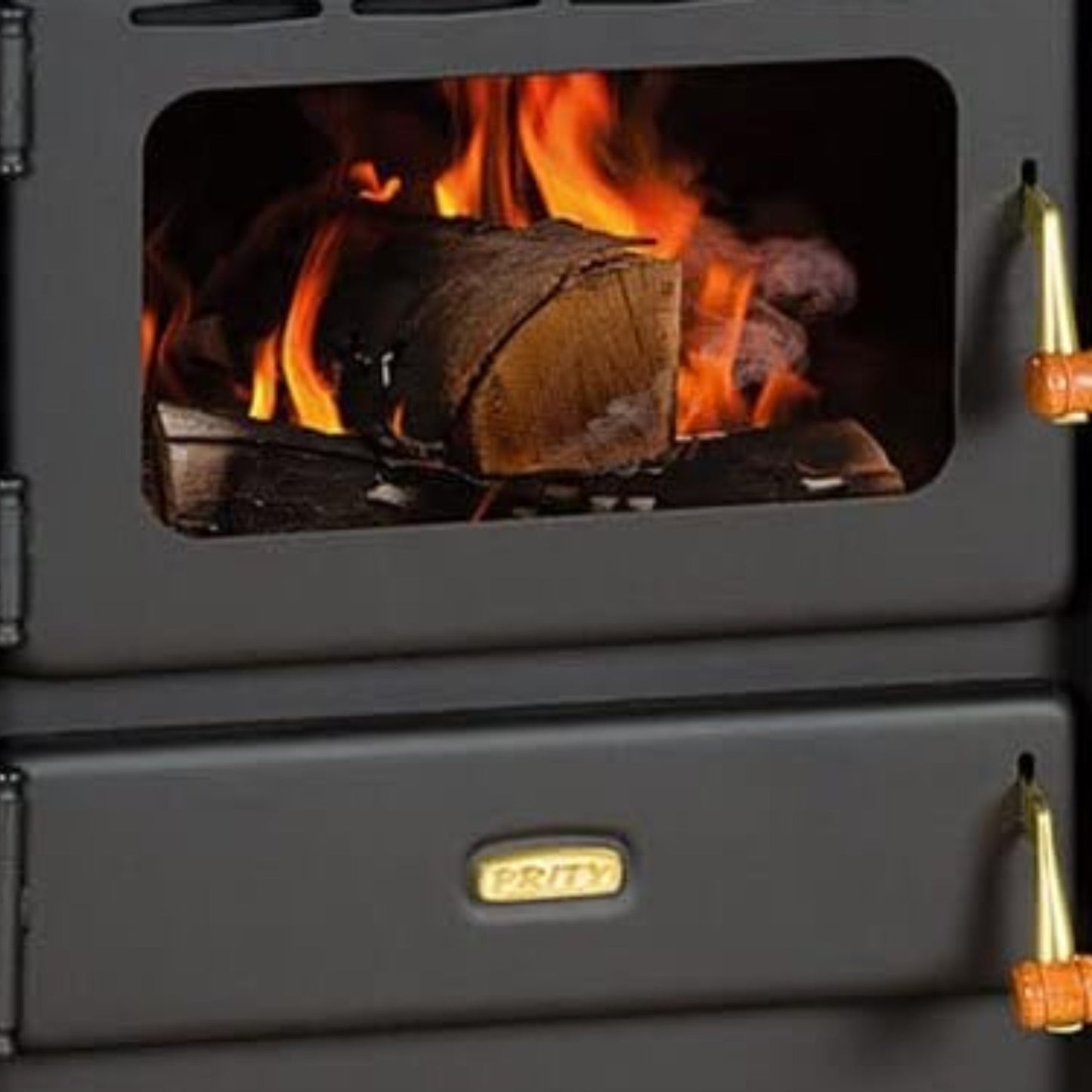 Prity Fireplace 10 kW S2 with Additional Door and Fireplace Tools