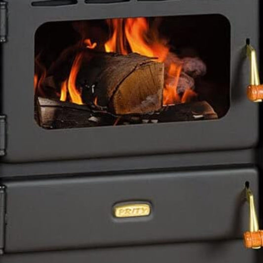 Prity Fireplace 10 kW S2 with Additional Door and Fireplace Tools