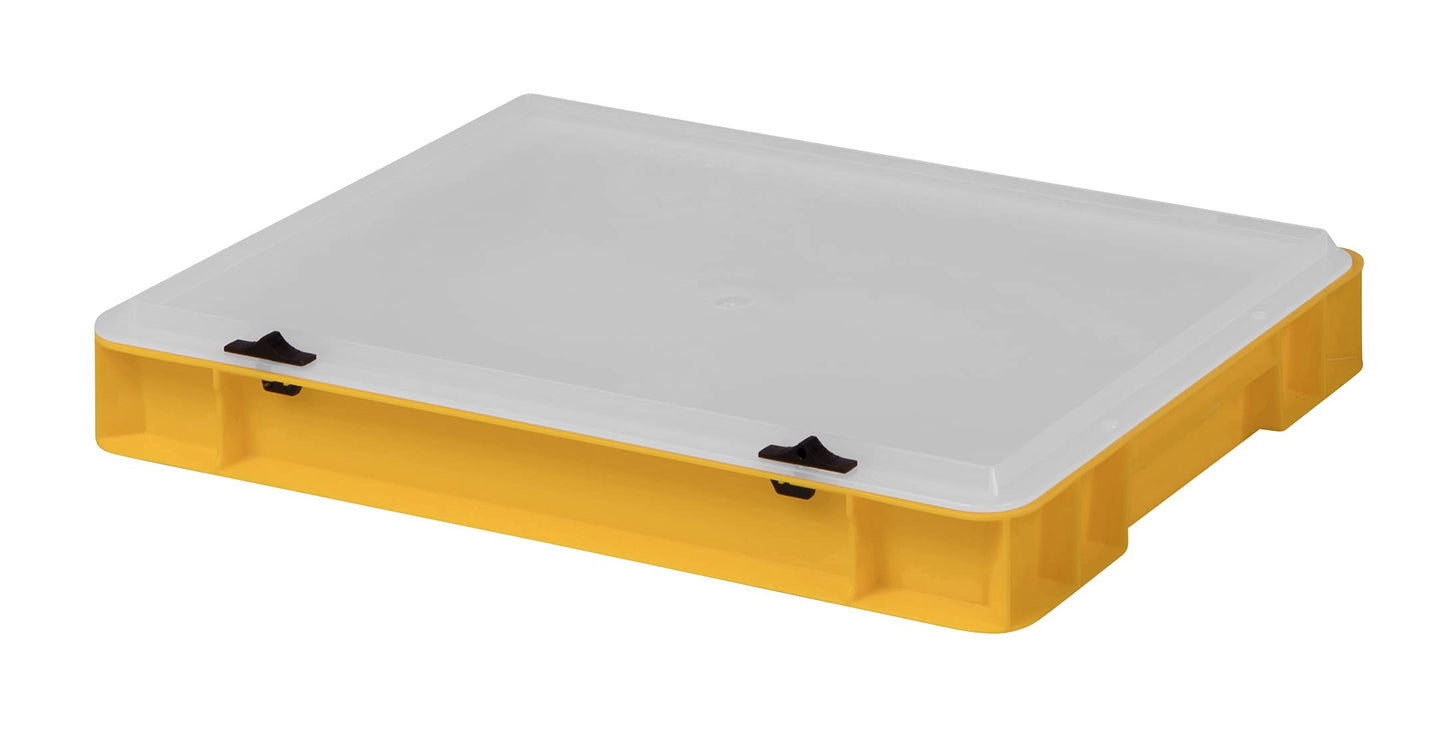 Design Eurobox Stacking Box Storage Container Plastic Box in 5 Colours and 16 Sizes with Transparent Lid (Matte) (Grey, 60 x 40 x 33 cm)