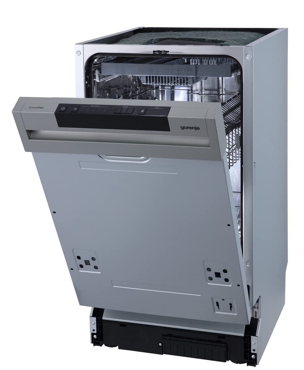Gorenje GV 520 E10 Fully Integrated Dishwasher, 45 cm, 11 Place Settings, 3 Baskets, 5 Programmes, Height-Adjustable Top Basket, Complete Overflow Protection
