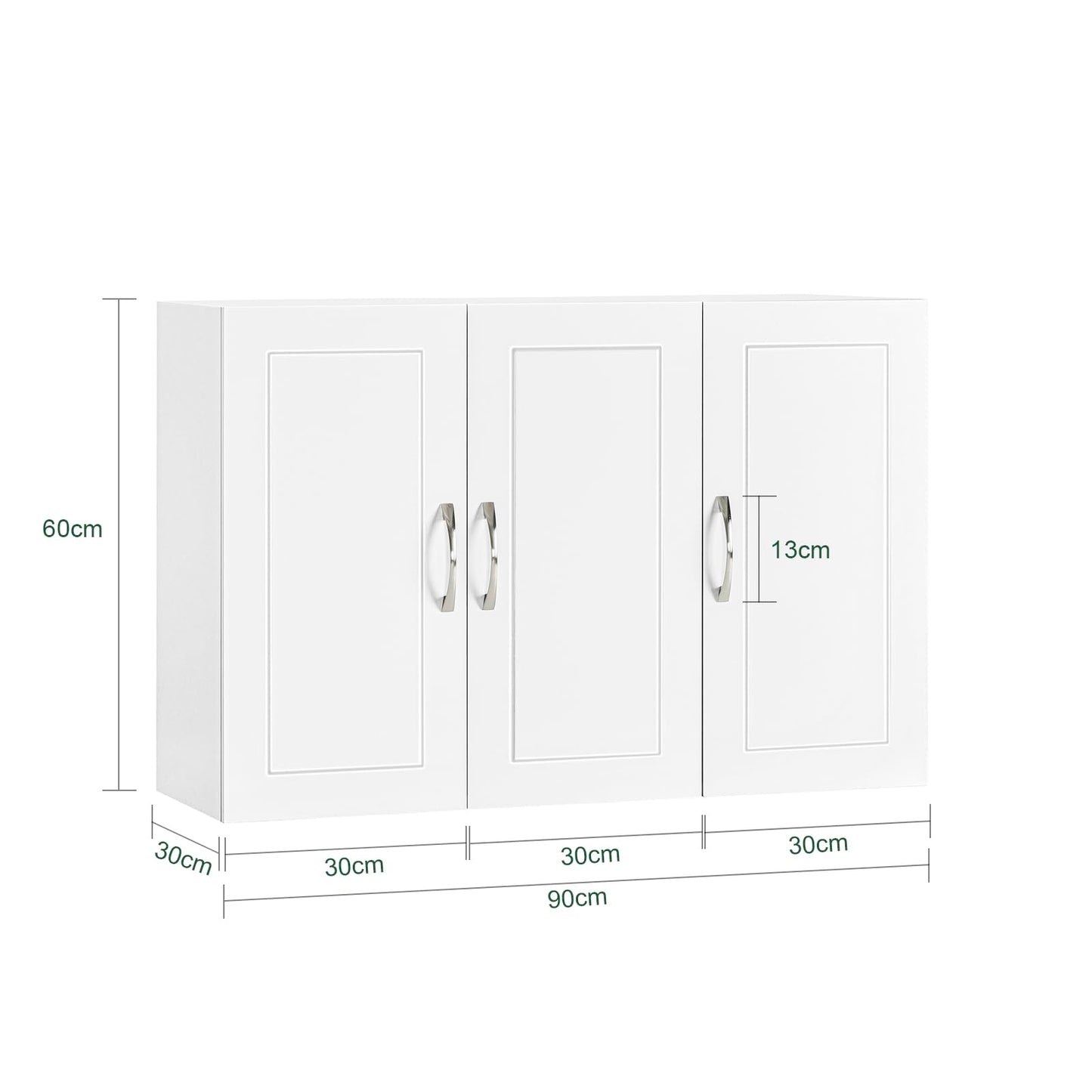 SoBuy® FRG231-W Wall Cupboard with Two Doors Bathroom Cupboard Kitchen Cabinet Medicine Cabinet White WHT Approx. 60 x 60 x 30 cm.