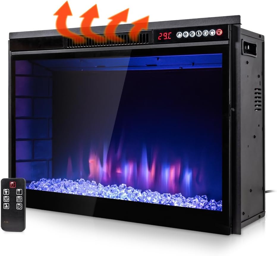 Termofol TF-EF-1325-051 Electric Fireplace - Electric Fireplace - Heating Electric - Electric Fireplace with Heater and Fireplace - Electric Fireplaces - LED Fireplace - Black - 67 x 48.4 x 24.2 cm