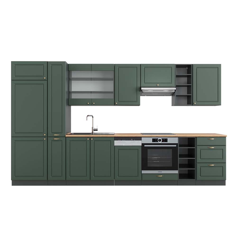 Vicco Kitchen Unit Fame-Line Goldkraft Oak / Anthracite 355 cm without Worktop