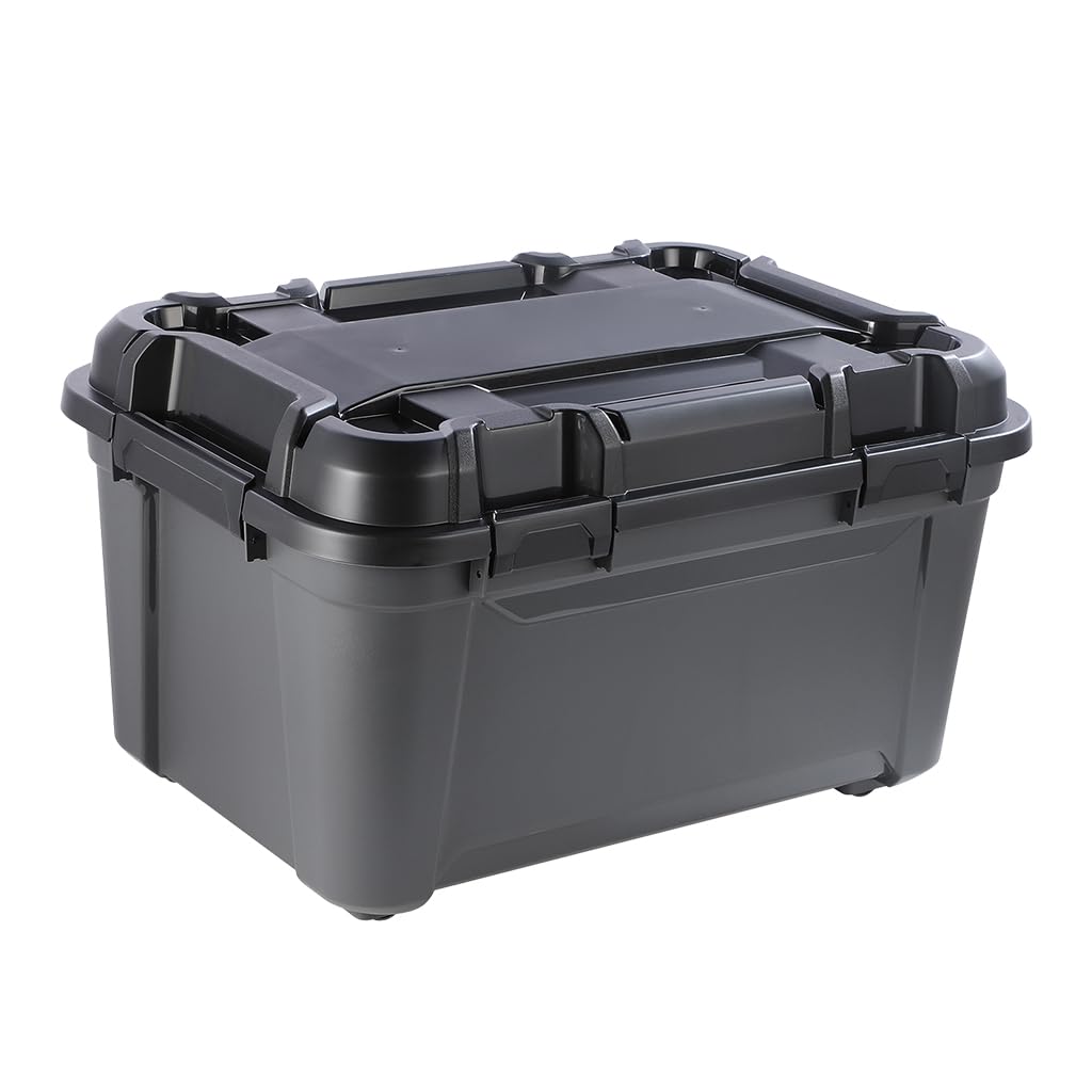 Kreher Storage Box Bunker Tough with Lid and Silicone Seal (IP65/IPX7). Made of Robust Plastic in Various Sizes. Ideal for Wet Rooms, Basements, Garages, Camping etc. (80L)