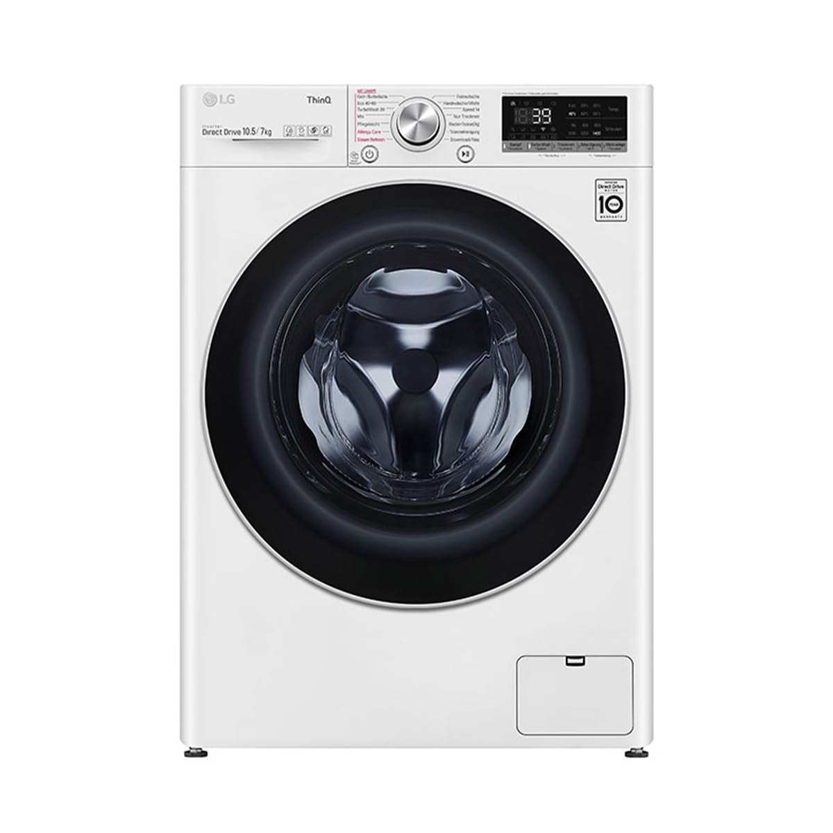 LG Electronics V7WD96H1A Washer Dryer with AI DD, 9 kg Wash, 6 kg Drying, 1400 rpm, Steam, TurboWash 360°, Feel-Good Drum, Wi-Fi Function, White