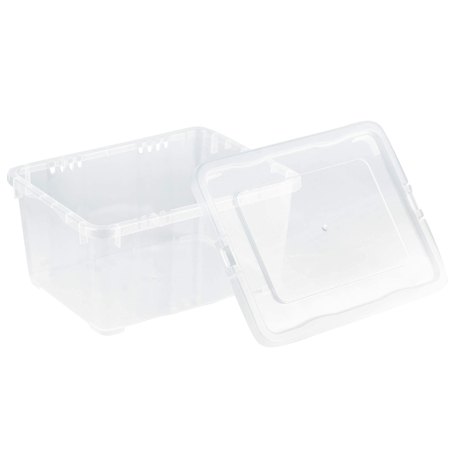 Grizzly Storage Boxes with Lid Transparent – Transparent Boxes, Stackable, with Ventilation, 5er Set, 10 l