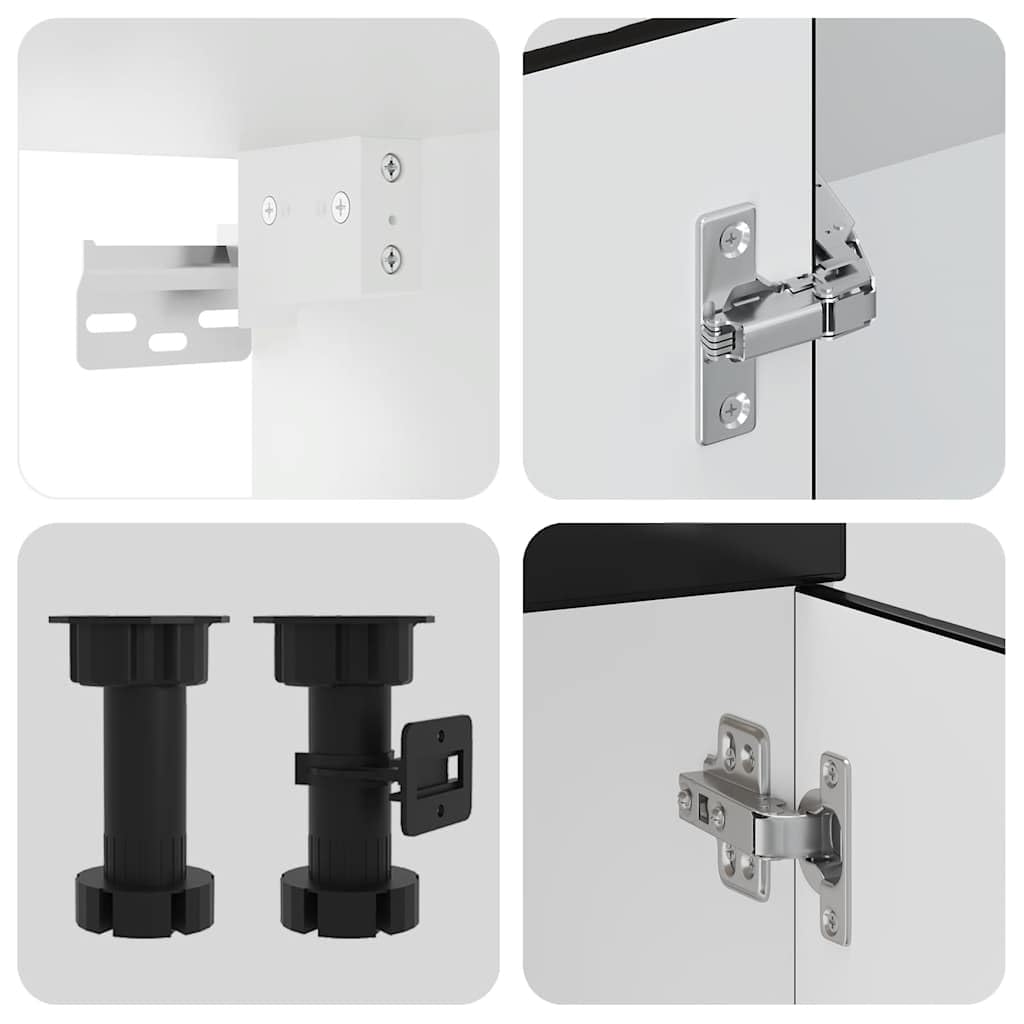 8-Piece Kitchen Cabinet Set, Wood Material, Kitchen Unit, Fitted Kitchen, Cabinet Set, Base Cabinet, Kitchen Cabinet, Wall Cabinet, Black
