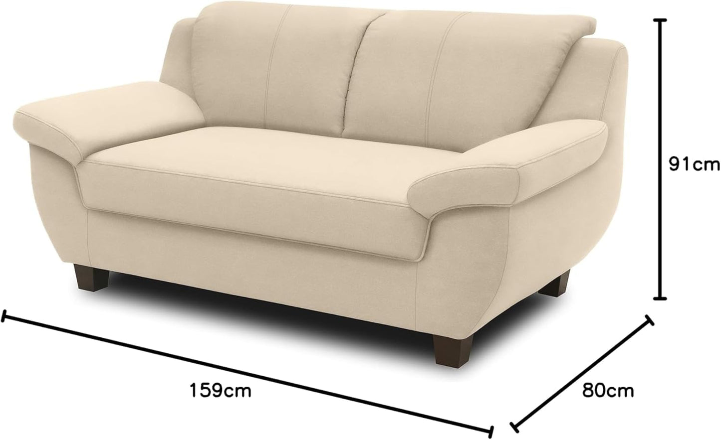 DOMO. collection Panama 3-Seater Sofa 3-Seater Couch Set 3-2-1 Anthracite 207 cm