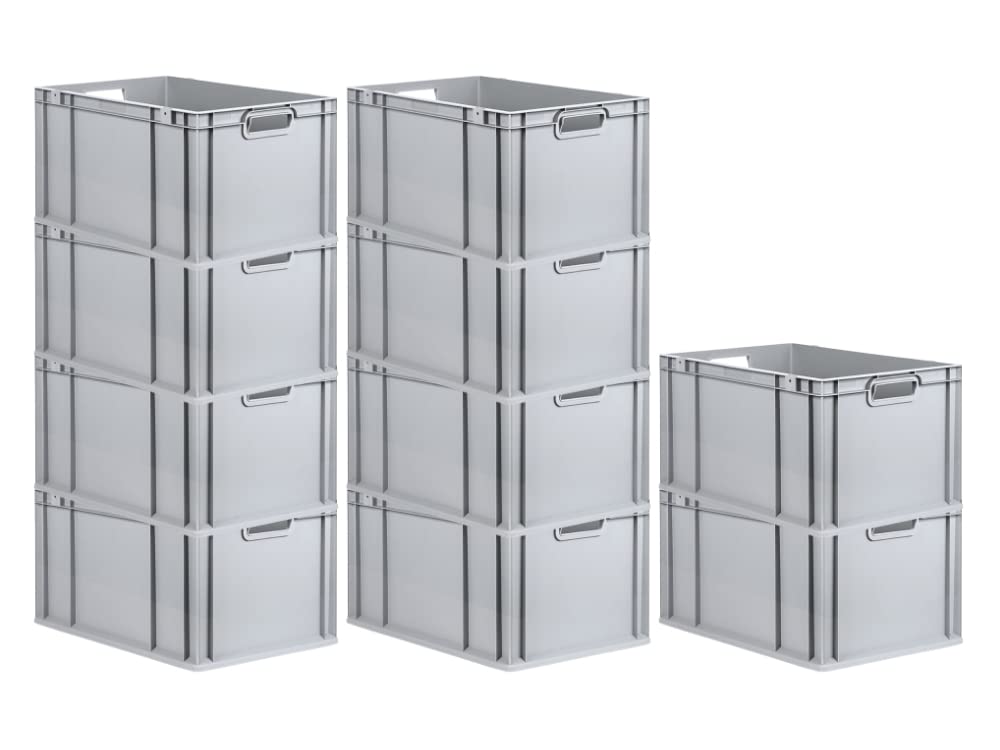PROREGAL SuperSparSet 5 x Eurobox NextGen Economy | Closed Handles | H x W x D 17 x 30 x 40 cm | 16 Litres | Euro Container, Transport Box, Transport Container, Stacking Container