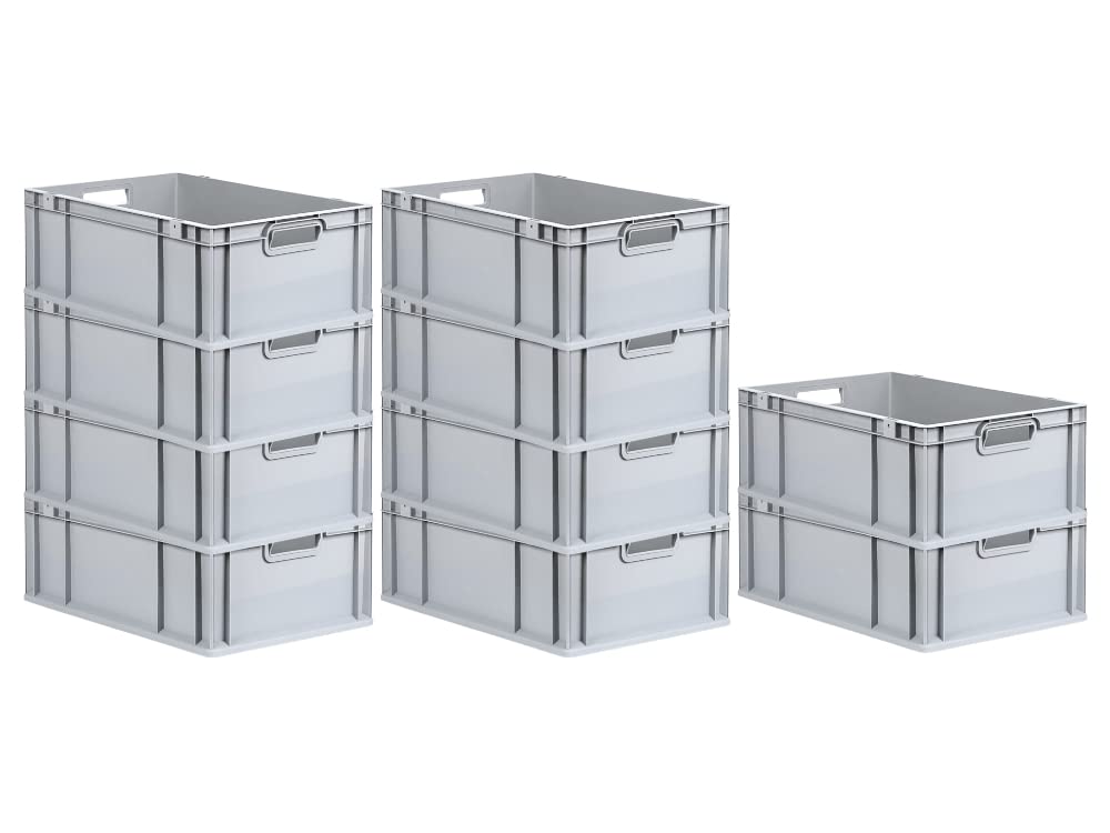 PROREGAL SuperSparSet 5 x Eurobox NextGen Economy | Closed Handles | H x W x D 17 x 30 x 40 cm | 16 Litres | Euro Container, Transport Box, Transport Container, Stacking Container