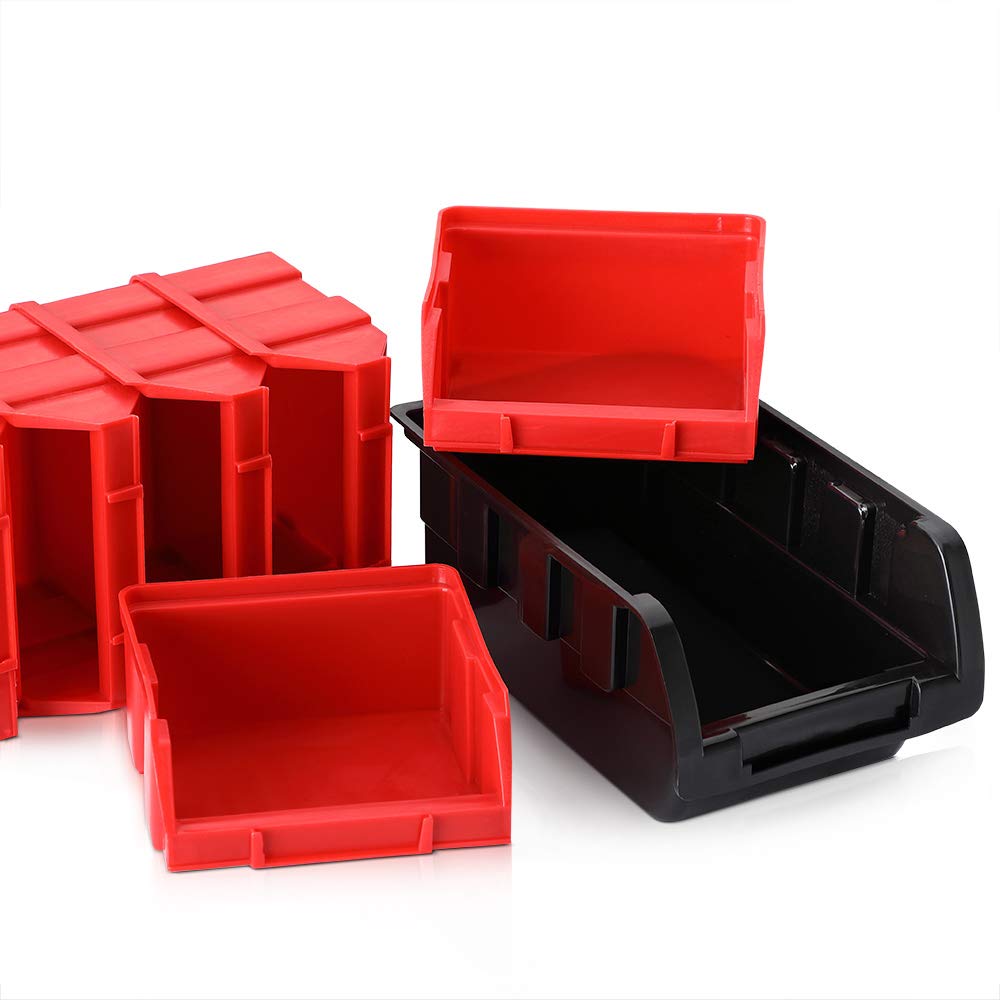 Deuba® Wall Shelf + Stacking Boxes - Extra Strong Wall Panels - Extendable Workshop Shelving