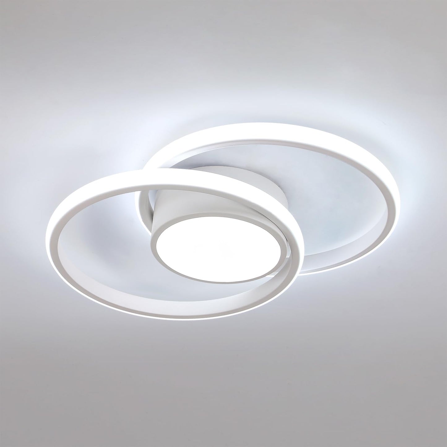 Comely LED Ceiling Lights, Pack of 2, 32 W, Round, 2350 lm, Modern, for Bedrooms, Bathrooms, Kitchens, Corridors, Balconies, 4500 K Neutral Light, Diameter 280 mm