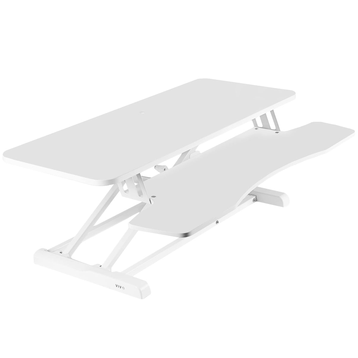 VIVO 81 cm Schreibtischaufsatz, K-Serie, höhenverstellbarer Steh-Sitz-Aufsatz, Dual-Monitor- und Laptop-Arbeitsplatz mit breiter Tastaturablage, Schwarz, DESK-V000K