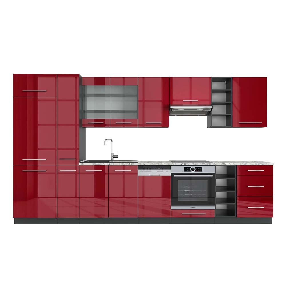 Vicco Kitchen Unit Fame-Line Goldkraft Oak / Anthracite 355 cm without Worktop