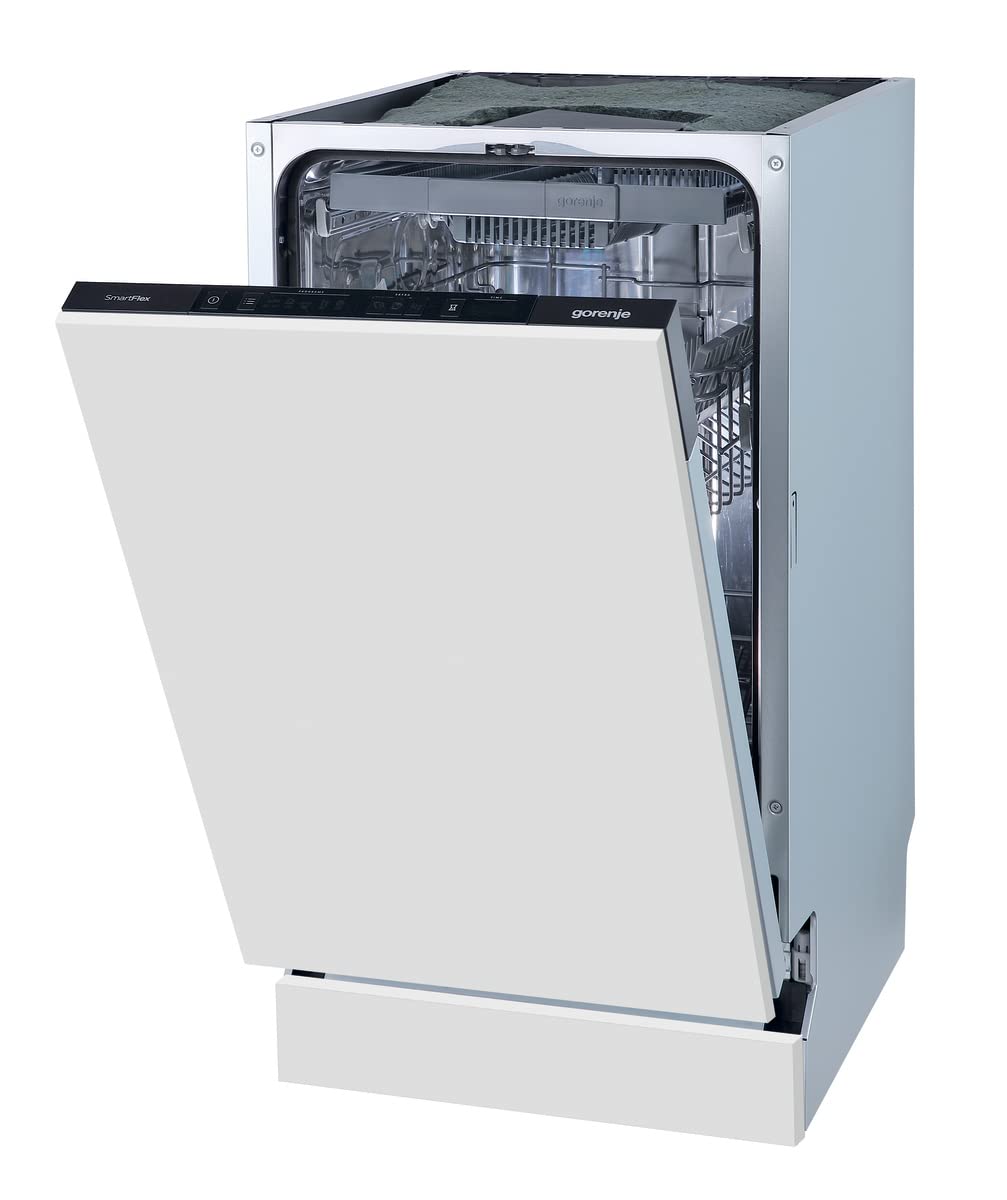 Gorenje GV 520 E10 Fully Integrated Dishwasher, 45 cm, 11 Place Settings, 3 Baskets, 5 Programmes, Height-Adjustable Top Basket, Complete Overflow Protection