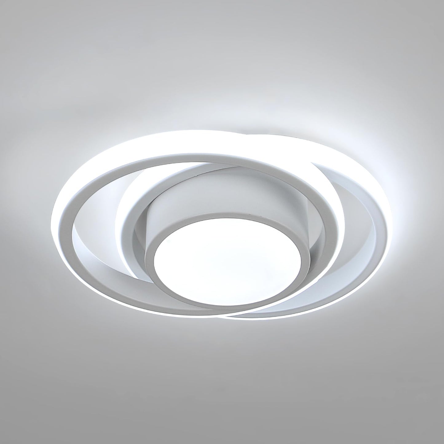 Comely LED Ceiling Lights, Pack of 2, 32 W, Round, 2350 lm, Modern, for Bedrooms, Bathrooms, Kitchens, Corridors, Balconies, 4500 K Neutral Light, Diameter 280 mm