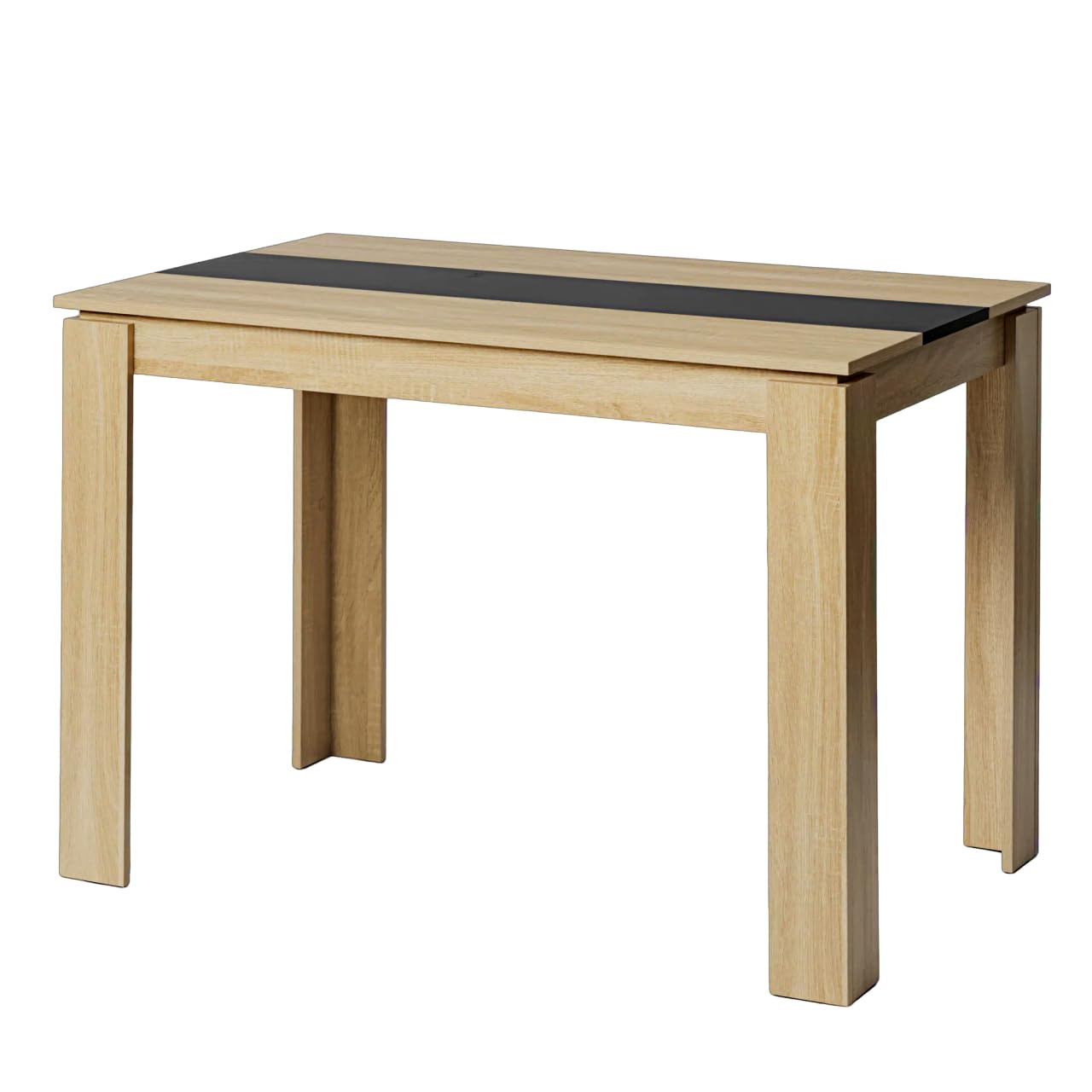 FURNITABLE Esstisch mit 4 Stühlen Esszimmergruppe, 4er Set Esszimmerstühle und Rechteckig Holztisch Essgruppe für Wohnzimmer Küche Büro (110 * 70cm Tisch+4 Schwarz Stühle)