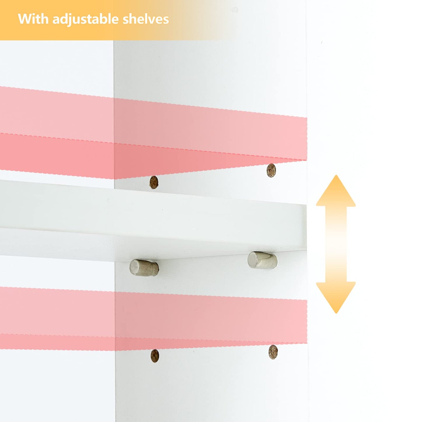 TUKAILAI Mirror Cabinet Bathroom Cabinet with 2 Toy Doors and Additional Shelf Storage Cabinet with Adjustable Shelves Wall Cabinet Medicine Cabinet Wall Cabinet for Bathroom White