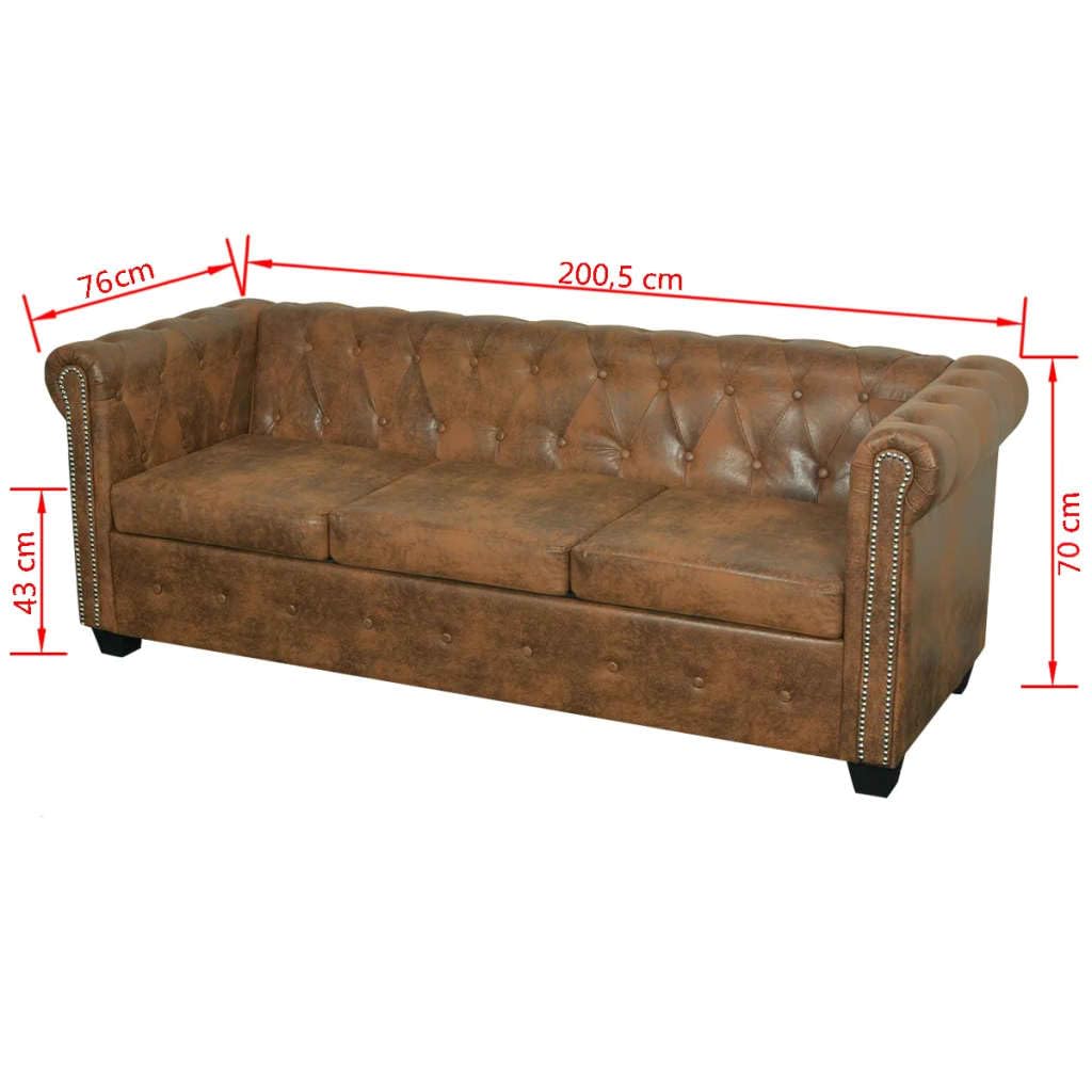 vidaXL 2/3/2+3-Seater Chesterfield Sofa / Couch - Lounge / Office Furniture - Faux Leather