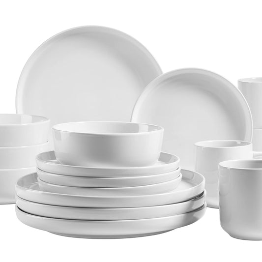 MÄSER 934005 Alenia Series Crockery Set for 4 People in Modern Scandinavian Design, 16-Piece Ceramic Crockery Set in Pink, Stoneware
