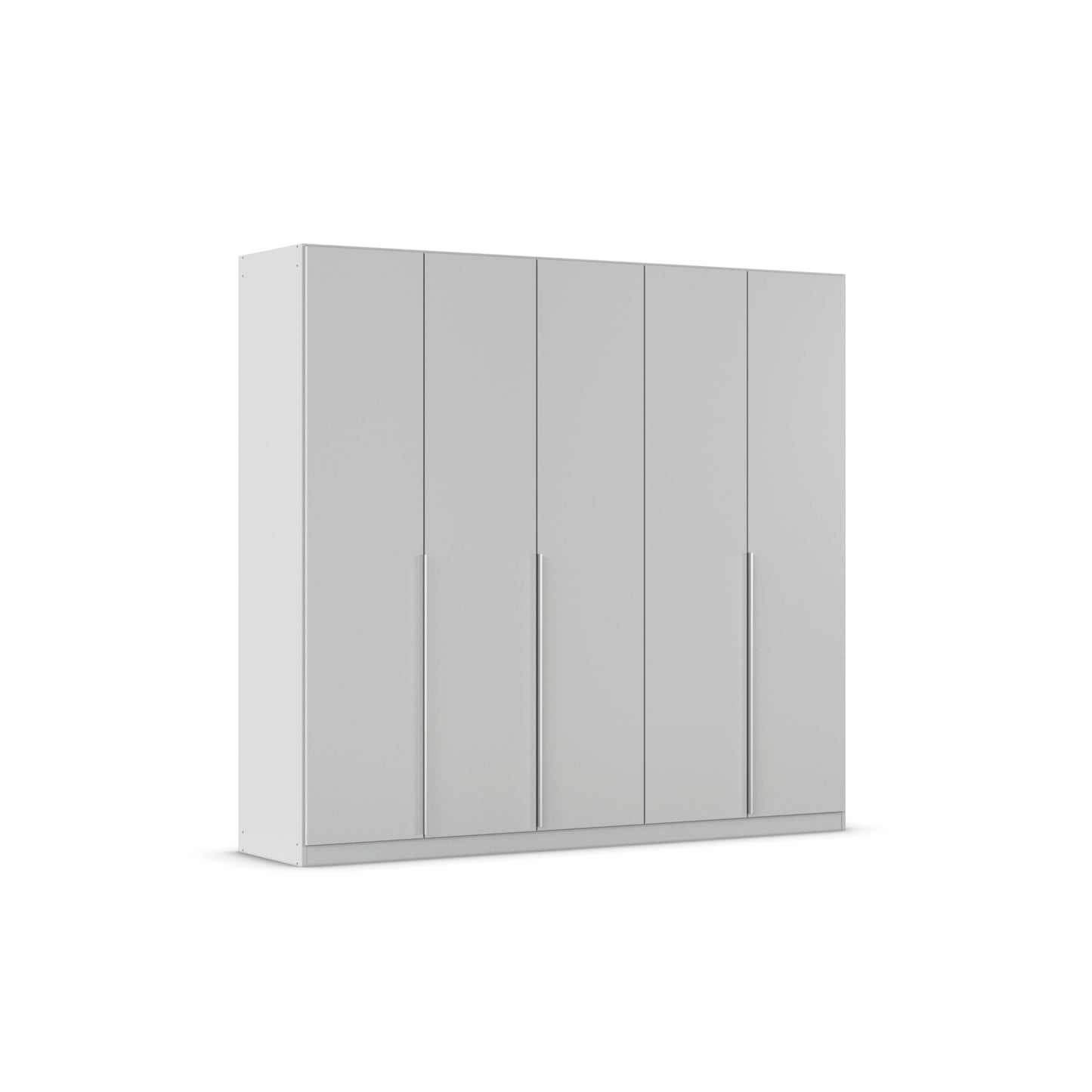 Rauch Möbel Alabama Hinged Door Wardrobe, White High Gloss / Grey, 2 Doors, Includes Basic Accessory Pack of 1 Clothes Rail and 1 Shelf, 91 x 210 x 54 cm (W x H x D)