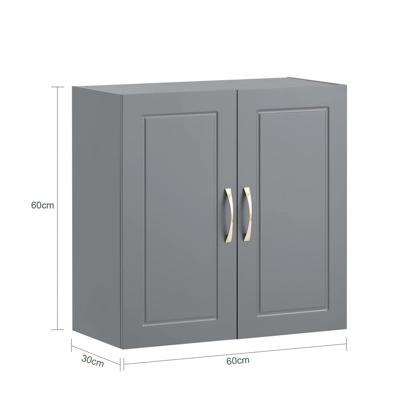 SoBuy® FRG231-W Wall Cupboard with Two Doors Bathroom Cupboard Kitchen Cabinet Medicine Cabinet White WHT Approx. 60 x 60 x 30 cm.