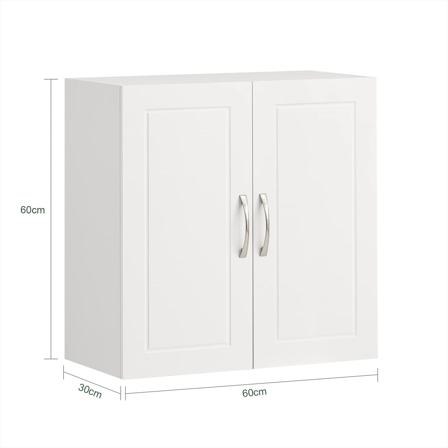 SoBuy® FRG231-W Wall Cupboard with Two Doors Bathroom Cupboard Kitchen Cabinet Medicine Cabinet White WHT Approx. 60 x 60 x 30 cm.