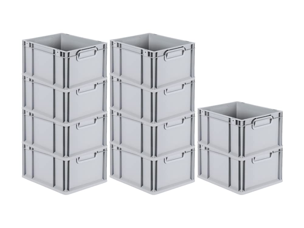 PROREGAL SuperSparSet 5 x Eurobox NextGen Economy | Closed Handles | H x W x D 17 x 30 x 40 cm | 16 Litres | Euro Container, Transport Box, Transport Container, Stacking Container