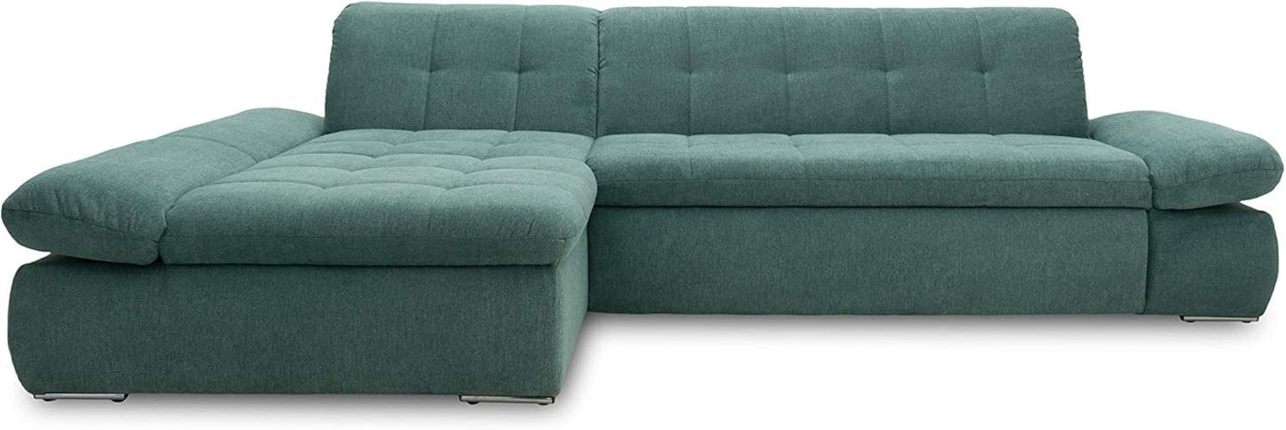 DOMO. collection Moric Corner Sofa, L-Shaped, Corner Sofa, L-shaped, 300 x 172 x 80 cm (W x D x H), Beige