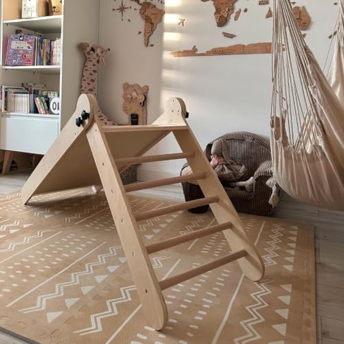 Mamabrum Wooden Pet Playground XL 5-in-1, Slide, Swing, Climbing Wall, Net and Ladder for Active Toddlers, Sturdy, for Active Homepage, Support Baby Development
