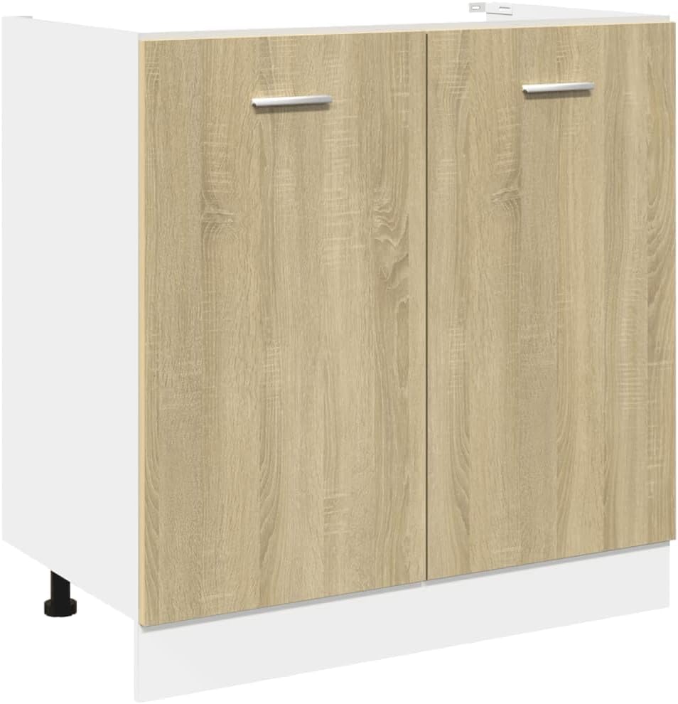 Lyon Sonoma Oak Wood Composite Kitchen Cabinet Set 7-Piece