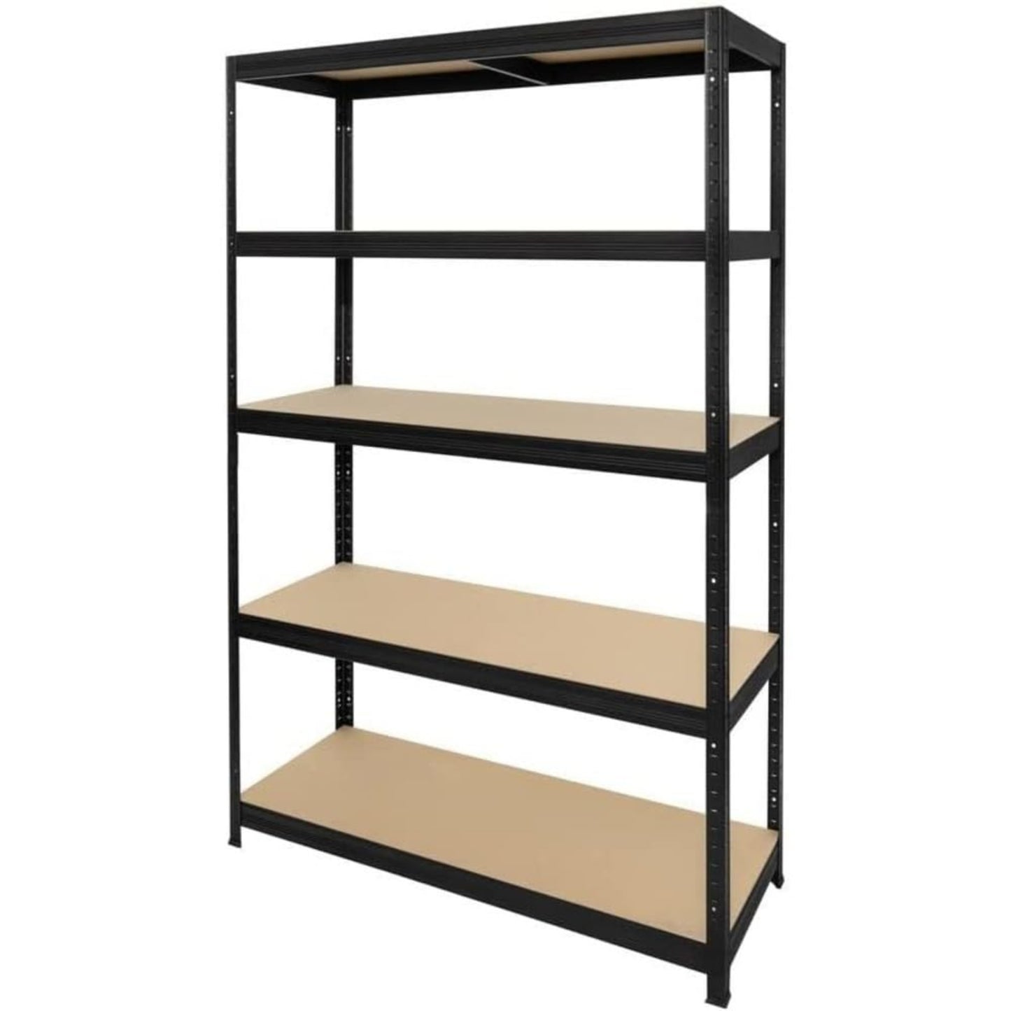 Heavy Duty Shelving Type S+ Black - 750 kg Load Capacity - H x W x D 180 x 90 x 60 cm - Boltless Shelving Unit with 5 Shelves - 150 kg Shelf Load - Made in EU - Sturdy Metal Shelf - Storage