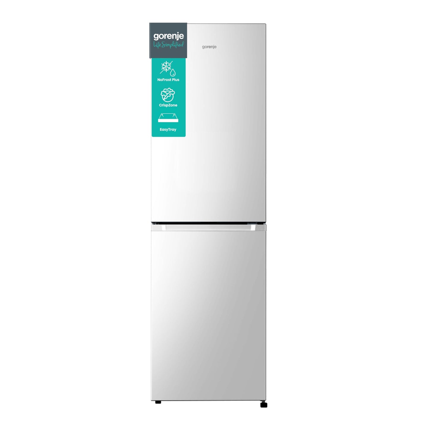 Gorenje RF4142PW4 Double Door Fridge with Freezer Top 165 Litre Cooler, 41 Litre Freezer Compartment, LED Interior Lighting, Energy Efficiency Class E, 143.6 cm x 55 cm, White