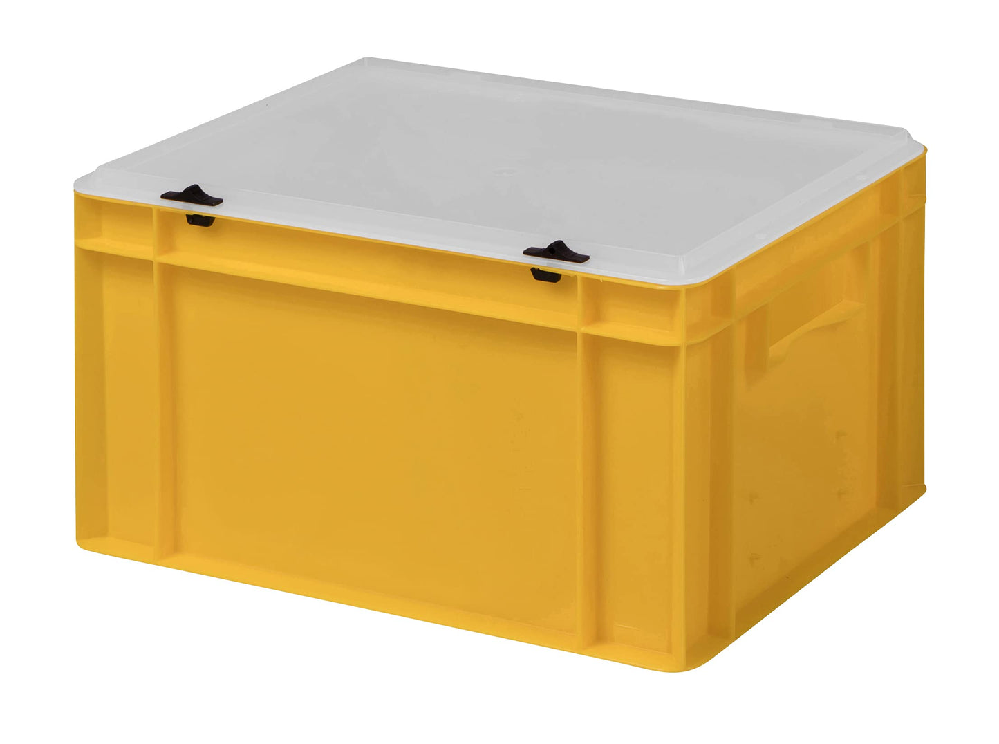 Design Eurobox Stacking Box Storage Container Plastic Box in 5 Colours and 16 Sizes with Transparent Lid (Matte) (Grey, 60 x 40 x 33 cm)