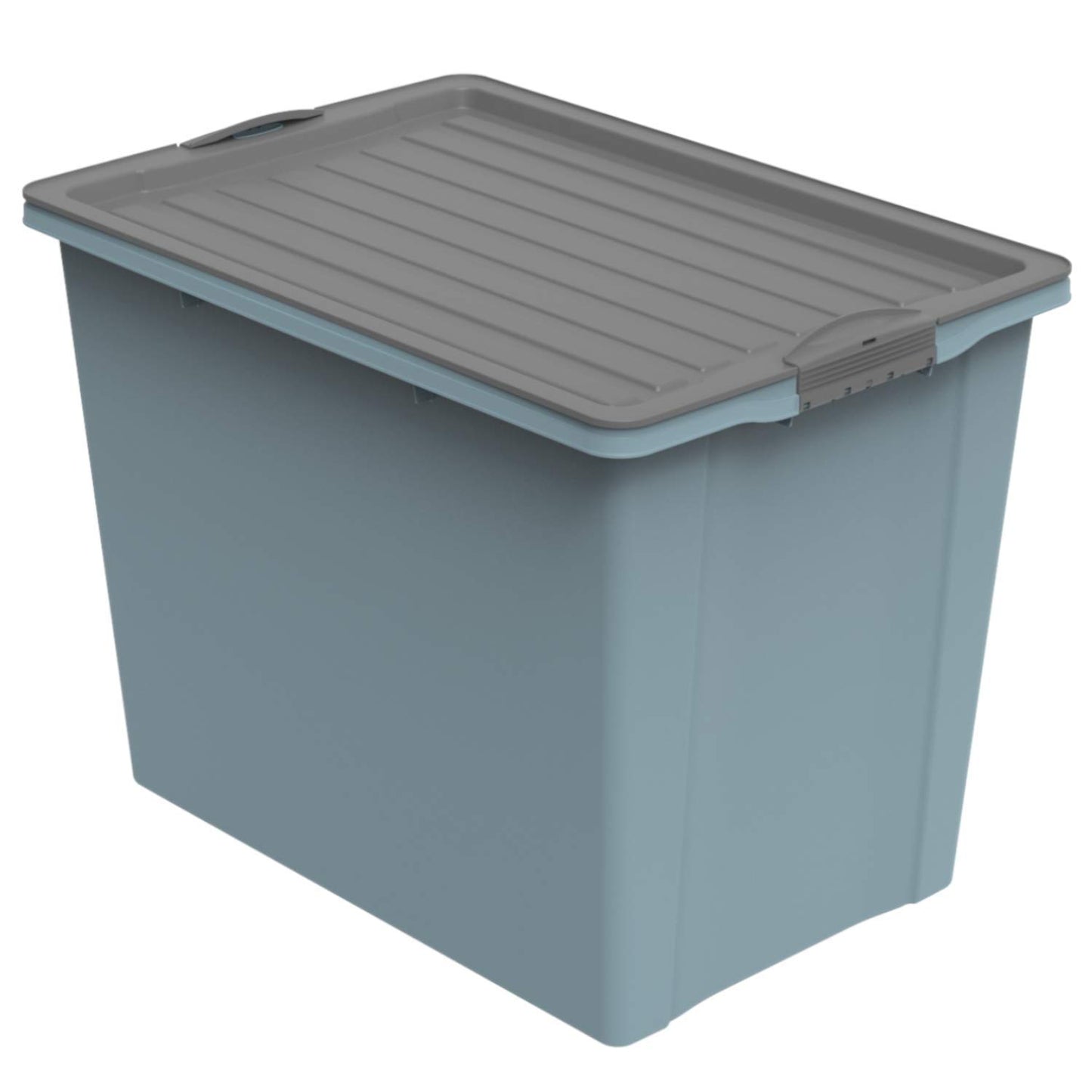 Rotho Compact Storage Box 70 L with Lid and Wheels, Plastic (PP Recycled), BPA-Free, Cappuccino/Anthracite, A3/70 L (57.0 x 39.5 x 43.5 cm)