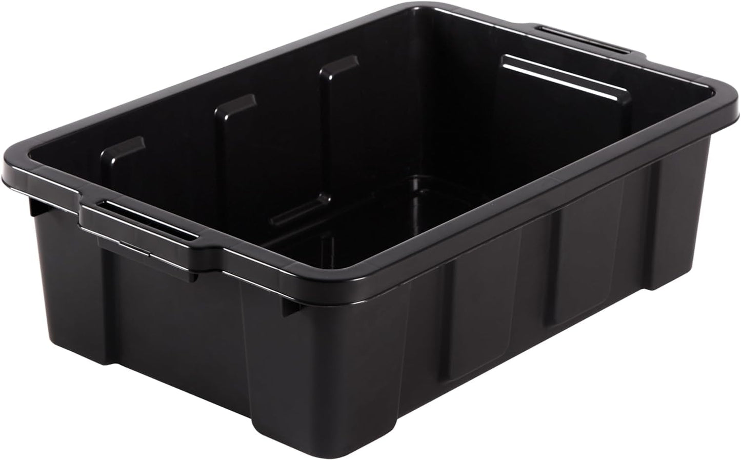 Iris Ohyama, 100L Plastic Storage Box with Heavy Duty Lid, Set of 2, Black, Stackable, Garage Shelves, Moving Moving Plastic Tool Box Storage Box UTB-27