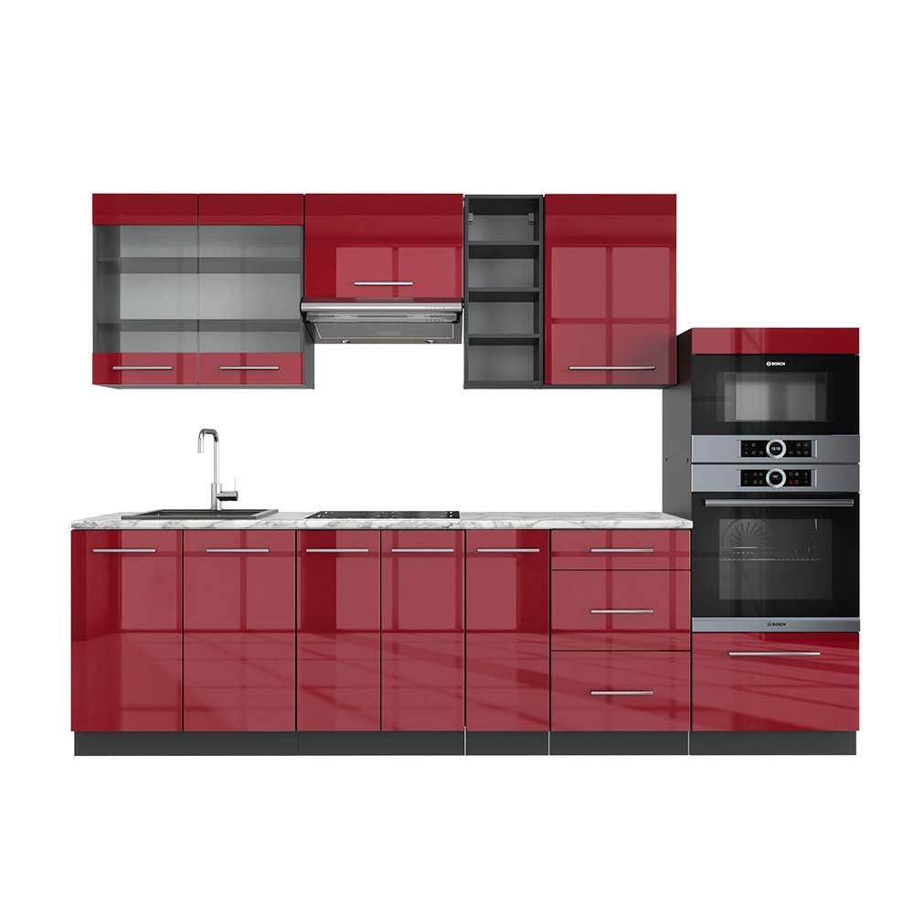 Vicco Kitchen Unit Fame-Line Goldkraft Oak / Anthracite 280 cm without Worktop