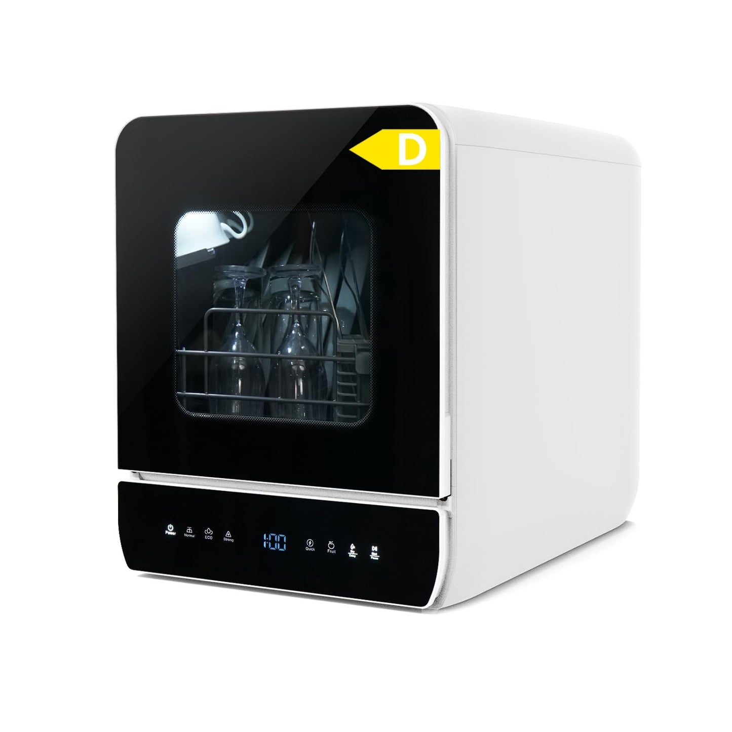 Mini Dishwasher for 3 Place Settings, Table Dishwasher with 7 Programmes with Drying Function, Can Be Used With/Without Water Connection, Dishwasher 4.8 L, Touch Control for Motorhomes, Homes