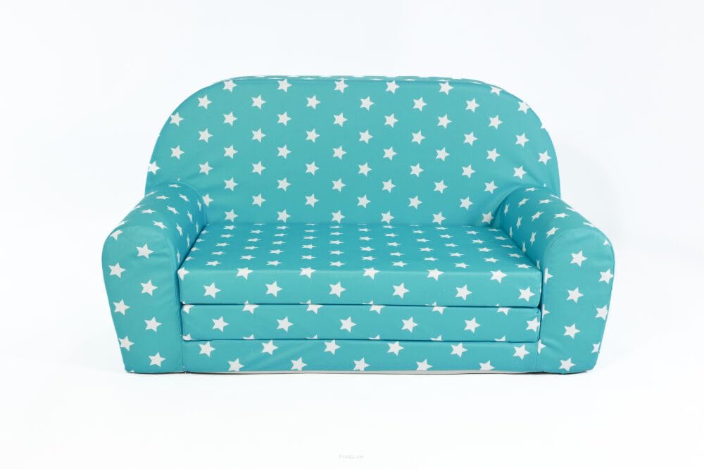 FORTISLINE Children's Sofa Mini Foldable 40 x 78 x 45 cm - Children's Sofa for Children 2-in-1 - Children's Couch Foldable - Foam Sofa Bed - Removable Cover - Many Designs