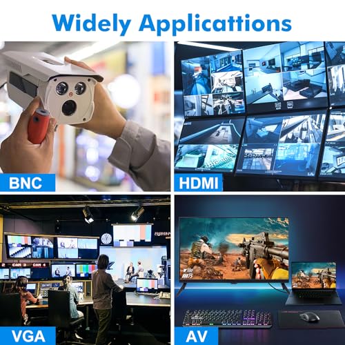 Eoulyee 24 Zoll Überwachungskamera Monitor, CCTV Überwachungsanzeige, Multifunktionsschnittstelle HDMI, AV, BNC, VGA, USB, PC Eingang LCD-Computermonitor 1920x1080 Full HD Auflösung