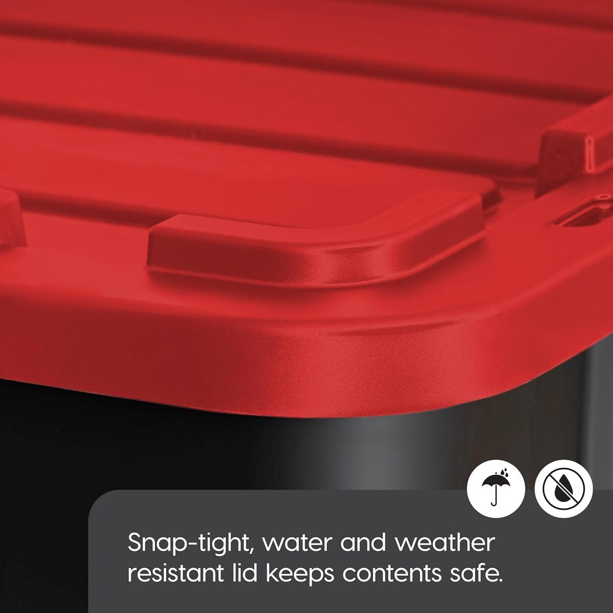 Iris Ohyama, 100L Plastic Storage Box with Heavy Duty Lid, Set of 2, Black, Stackable, Garage Shelves, Moving Moving Plastic Tool Box Storage Box UTB-27