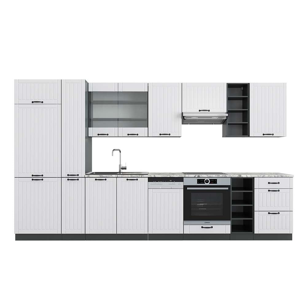 Vicco Kitchen Unit Fame-Line Goldkraft Oak / Anthracite 355 cm without Worktop
