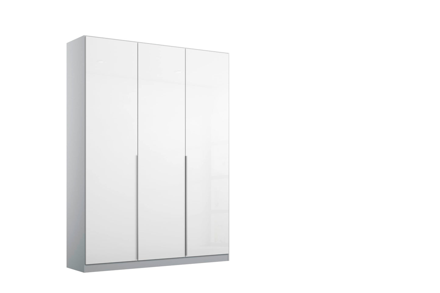 Rauch Möbel Alabama Hinged Door Wardrobe, White High Gloss / Grey, 2 Doors, Includes Basic Accessory Pack of 1 Clothes Rail and 1 Shelf, 91 x 210 x 54 cm (W x H x D)
