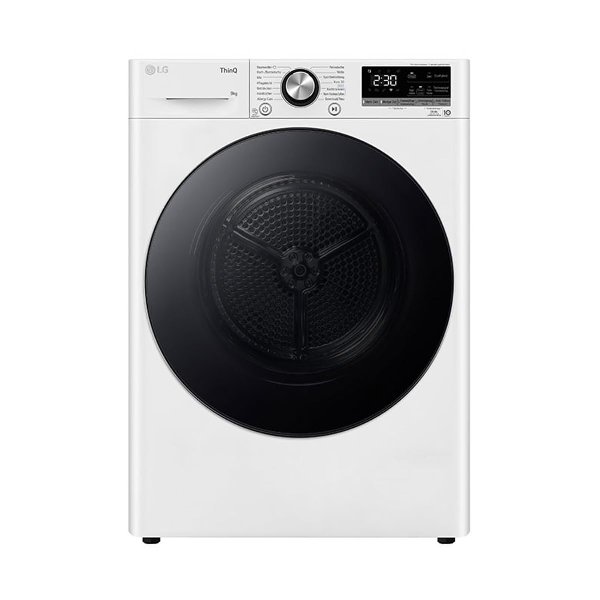 LG RT80V9B, Class A+++, Tumble Dryer 8 kg, Heat Pump Dryer with Short Programme, Dry Sensor, Stainless Steel Drum Material, 60 x 69 x 85 cm, Black