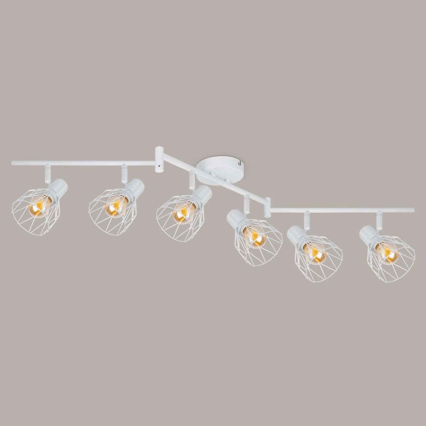 Kimjo Led Deckenstrahler 6 Flammig - Deckenleuchte Strahler E14 Schwenkbar - Deckenlampe Schwarz 6 Flammig Lampe Wohnzimmer - Deckenlampe LED Deckenleuchte Küche Deckenspot Ohne Leuchtmittel