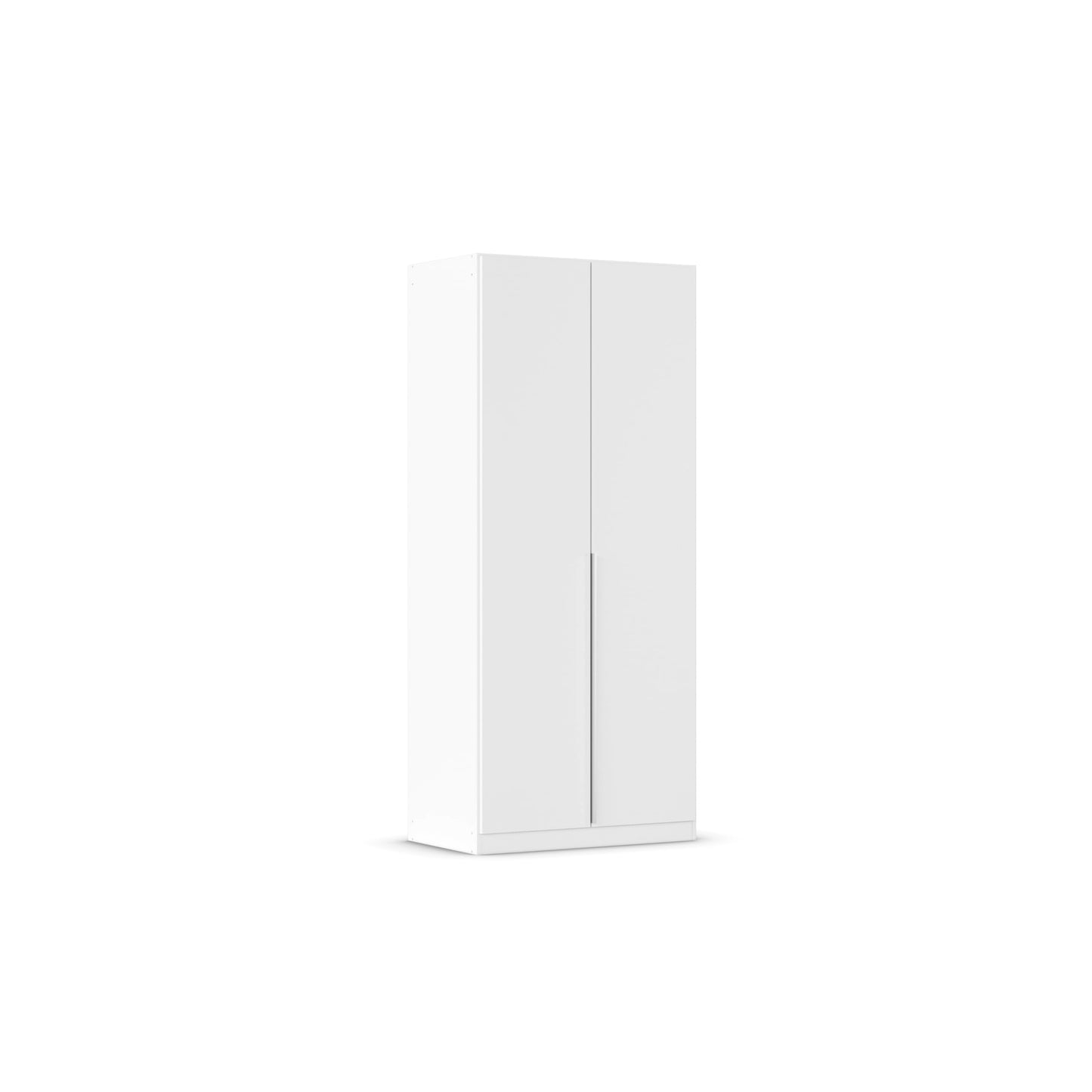 Rauch Möbel Alabama Hinged Door Wardrobe, White High Gloss / Grey, 2 Doors, Includes Basic Accessory Pack of 1 Clothes Rail and 1 Shelf, 91 x 210 x 54 cm (W x H x D)