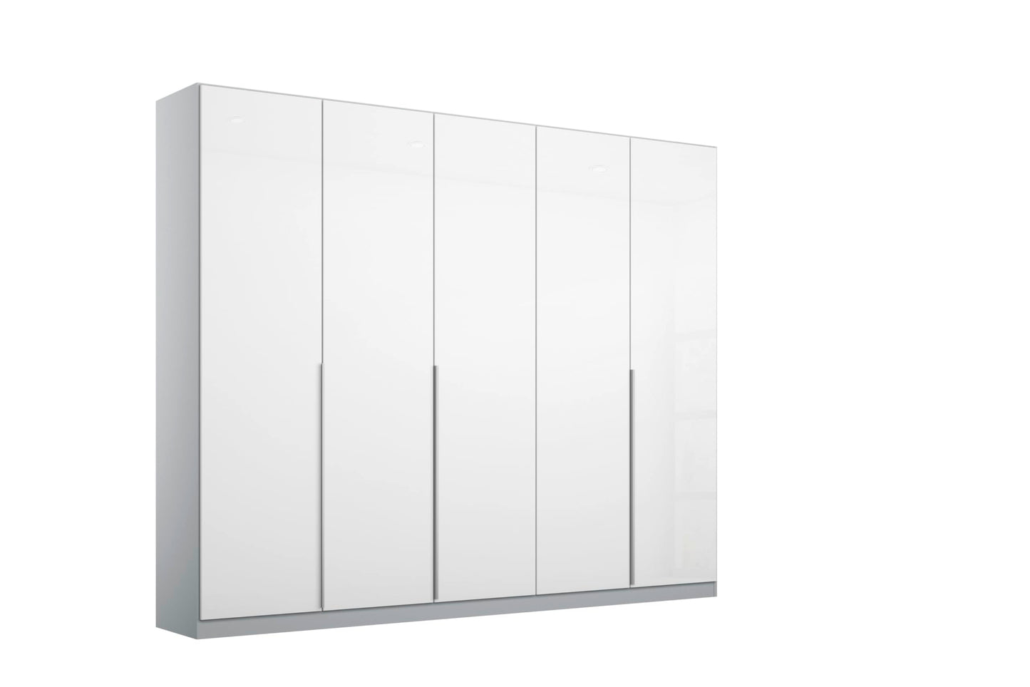 Rauch Möbel Alabama Hinged Door Wardrobe, White High Gloss / Grey, 2 Doors, Includes Basic Accessory Pack of 1 Clothes Rail and 1 Shelf, 91 x 210 x 54 cm (W x H x D)