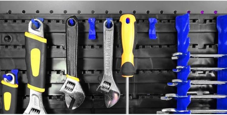 ESTEXO Stacking Boxes, Wall Shelf, 66 Pieces, Tool Storage, Workshop Shelf, Perforated Wall